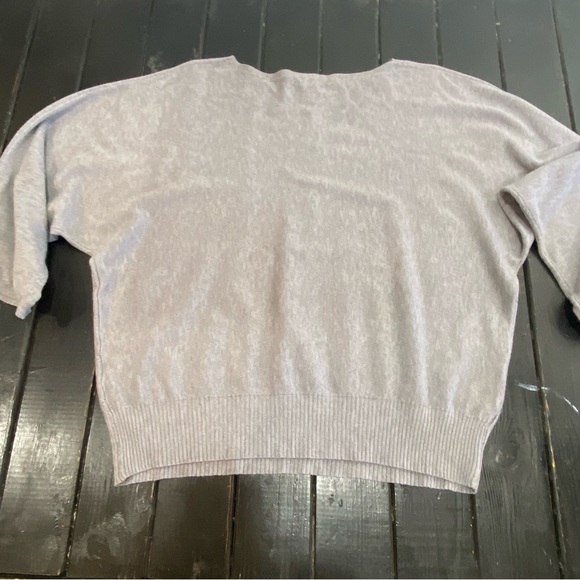 Vila Milano Sweater Womens L Gray Textured Dolman Sleeve Pullover Stretch - Picture 2 of 7